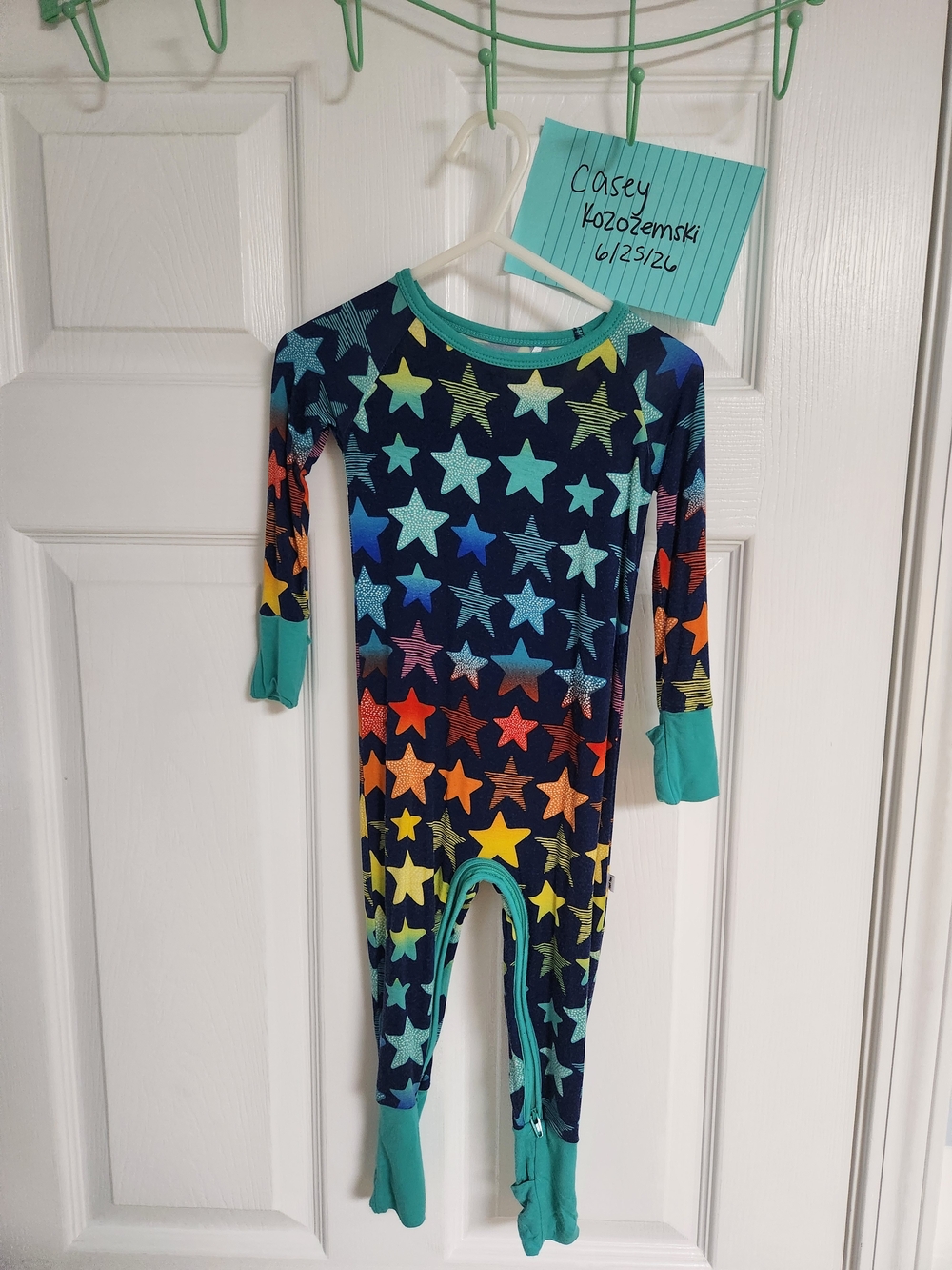 Little Sleepies Navy Footie Pajamas with Multicolor Stars